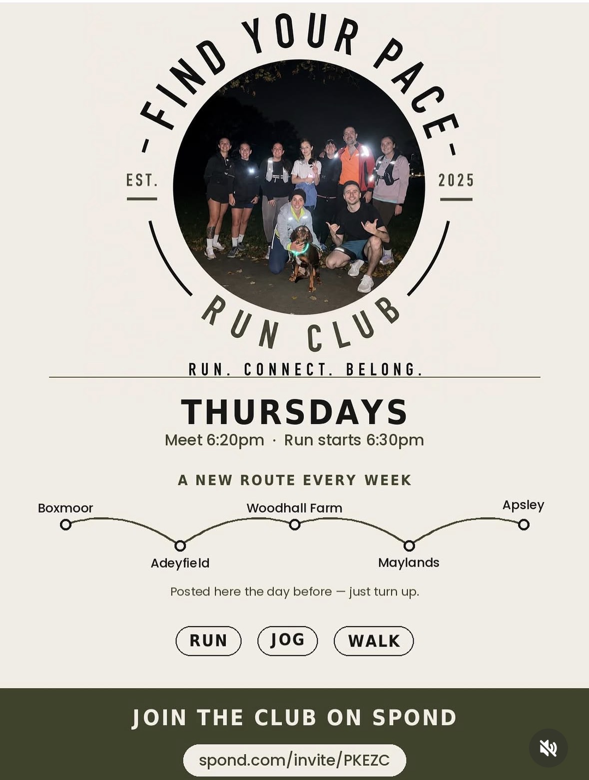 Find Your Pace Run Club flyer